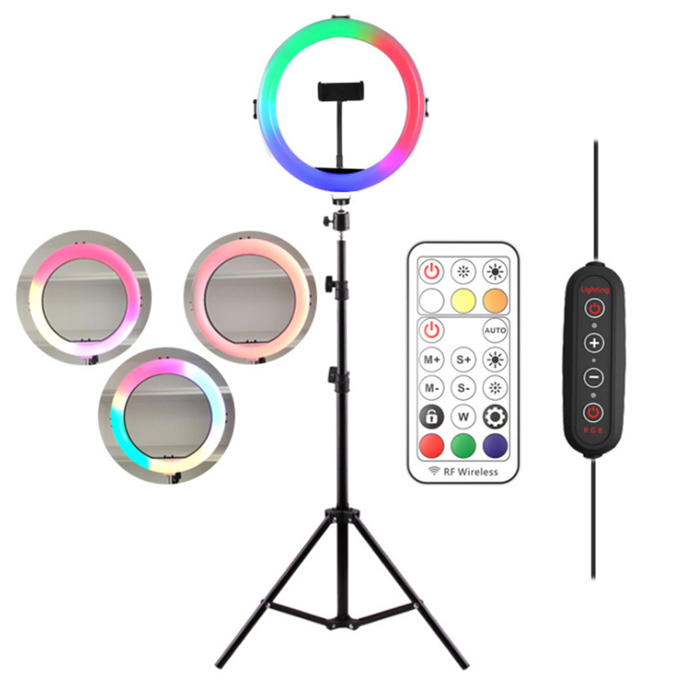 DC5V USB Full-Color Wire and Remote Control RGB Real-Time LED Fill Light Applicant for Live Broadcast and Photography